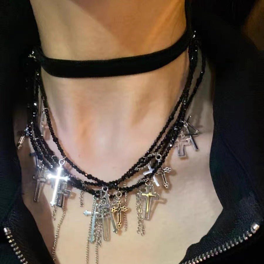 Dark Cross Versatile Summer Tassel Choker Necklace Halloween Main image