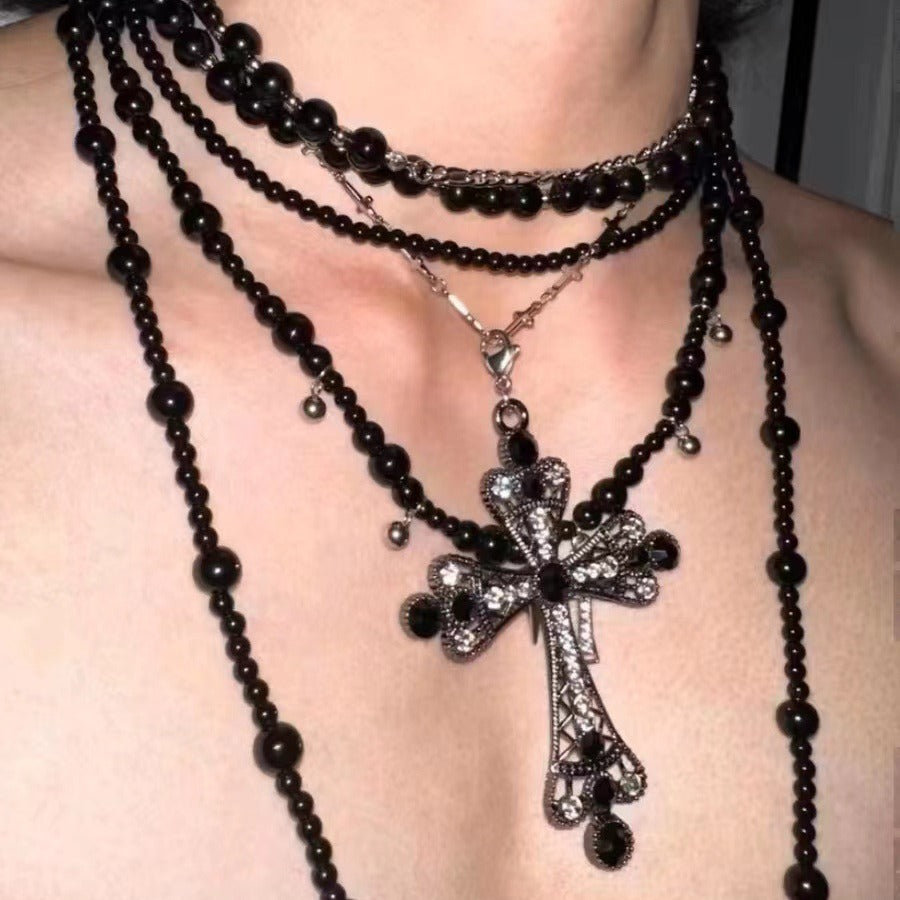 Dark Original Heavy Cross Gothic Necklace Halloween