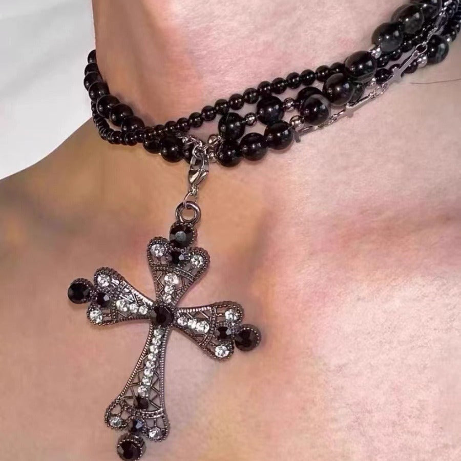 Dark Original Heavy Cross Gothic Necklace Halloween