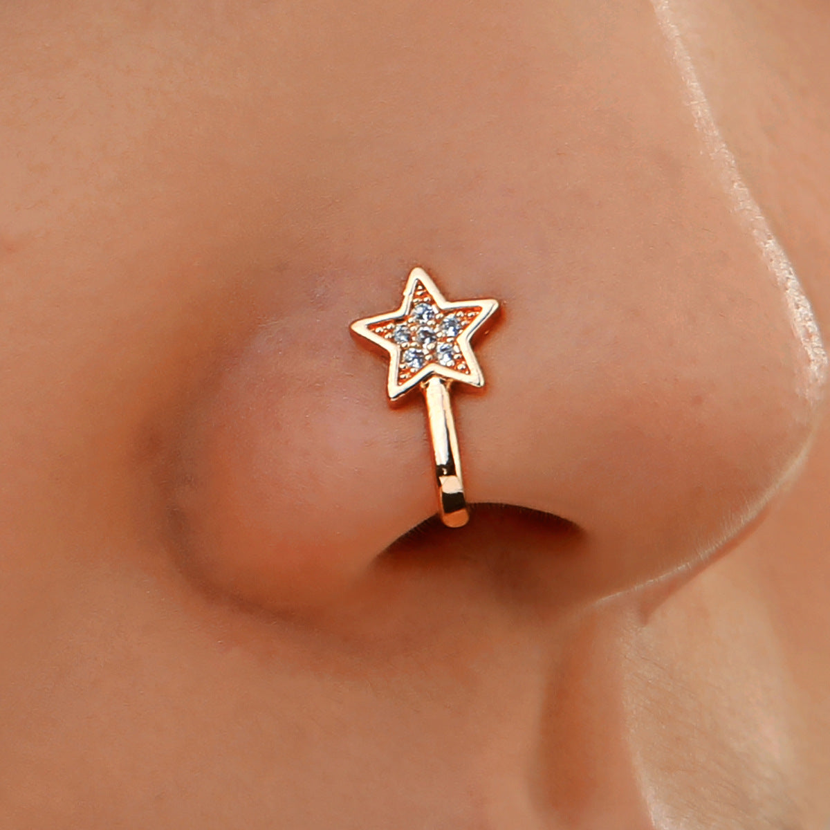 Star Zircon U-Shape Clip-On Nose Studs Main image