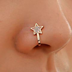 Star Zircon U-Shape Clip-On Nose Studs