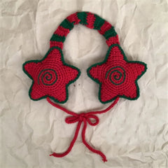 Hand-Crocheted Star Tie-On  Earmuff