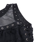 Sheer Mesh O-Neck Crop Corset