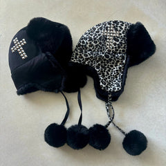 Y2K Cross Rhinestone Warm Ushanka Hat