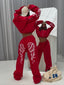 Wing Print High Waist Wide Leg Pants