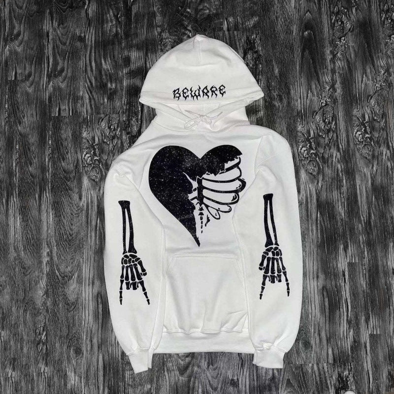 Heart 3D Print Zip-up Long Sleeve Hoodie Secondary image