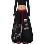 Graffiti Print Wide Leg Pants
