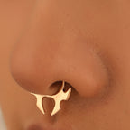 Gothic Bat Horn U-Shape Nose Studs
