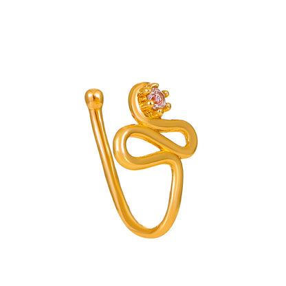 Twisted Zircon S-Shape Nose Studs