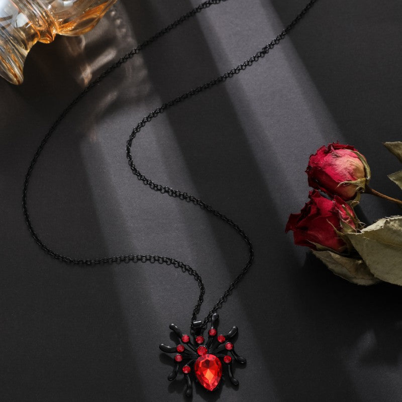 Retro Gothic Spider Pendant Gothic Personality Punk Diamond Necklace Secondary image