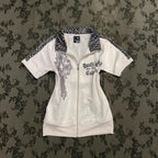 Y2K Patchwork Leopard Slim T-shirt