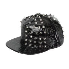 Punk Rivet Crocodile Print  Hat