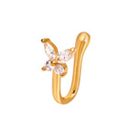 Vintage Zircon Butterfly U-Shape Nose Studs