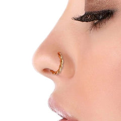 14K Gold Plated Twisted Nose Studs
