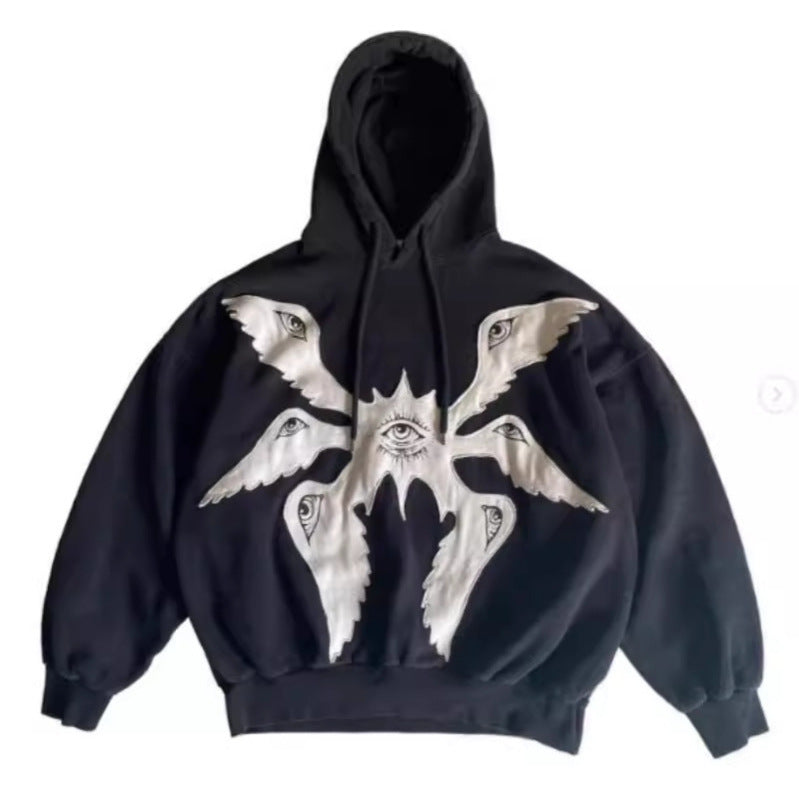 Y2K Angel Patch Gothic Embroidered Loose Hoodie Main image