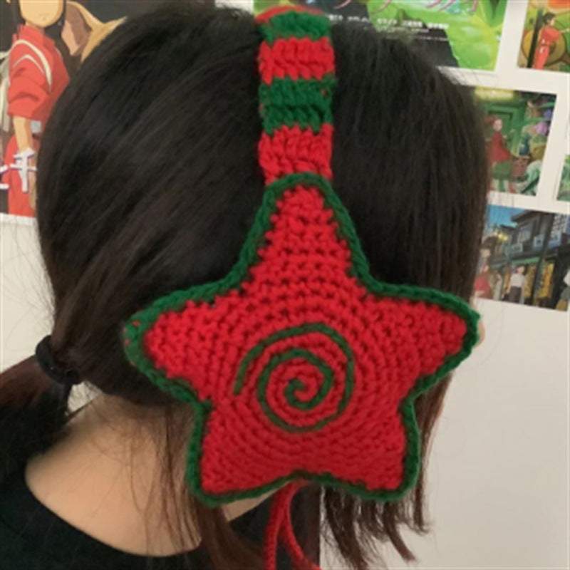 Hand-Crocheted Star Tie-On  Earmuff Main image