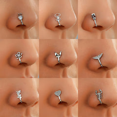 Animal Zircon U-Shape Clip-On Nose Studs
