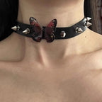 Butterfly Y2K Retro Punk Shrink Film Choker Necklace Halloween