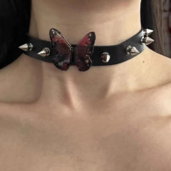 Butterfly Y2K Retro Punk Shrink Film Choker Necklace Halloween
