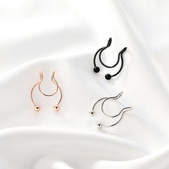 Stainless Steel U-Shape Clip-On Nose Studs