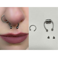 Magnetic Titanium Steel C-Shape Nose Studs