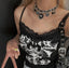 Gothic Dark Aesthetic Black Heart Butterfly Necklace Black Halloween