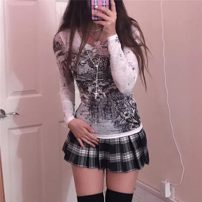 Rhinestone Graphic Knit Top Secondary image