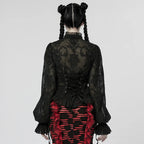 Gothic Flare Sleeve Chiffon Blouse