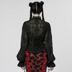 Gothic Flare Sleeve Chiffon Blouse