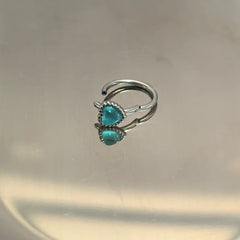 Heart Cat Eye Stone Titanium Steel Lip Stud