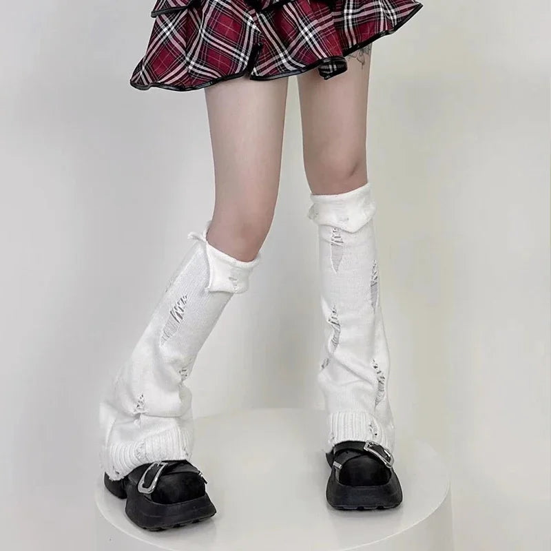 Gothic Broken Hole Punk Wide Sock