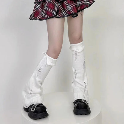 Gothic Broken Hole Punk Wide Sock