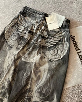 Washed Distressed Wide Leg Pants