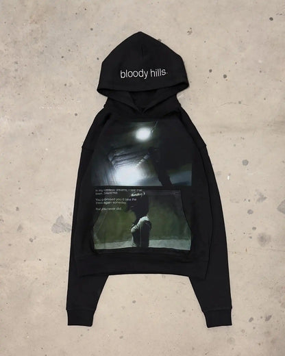 Gothic Grunge Graphic Print Hoodie