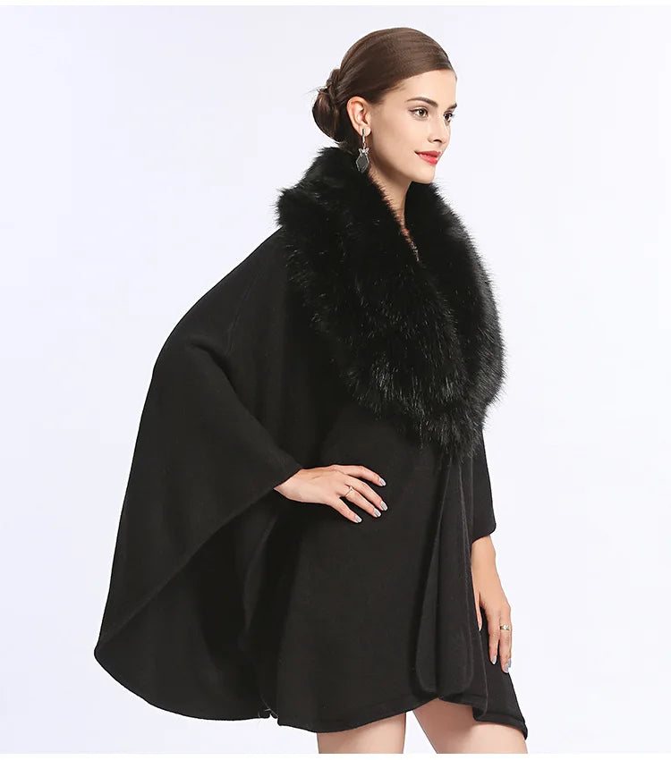 Loose Bat Sleeve Poncho Cloak Secondary image