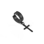 Men Punk Cross Stars Stainless Steel Earring