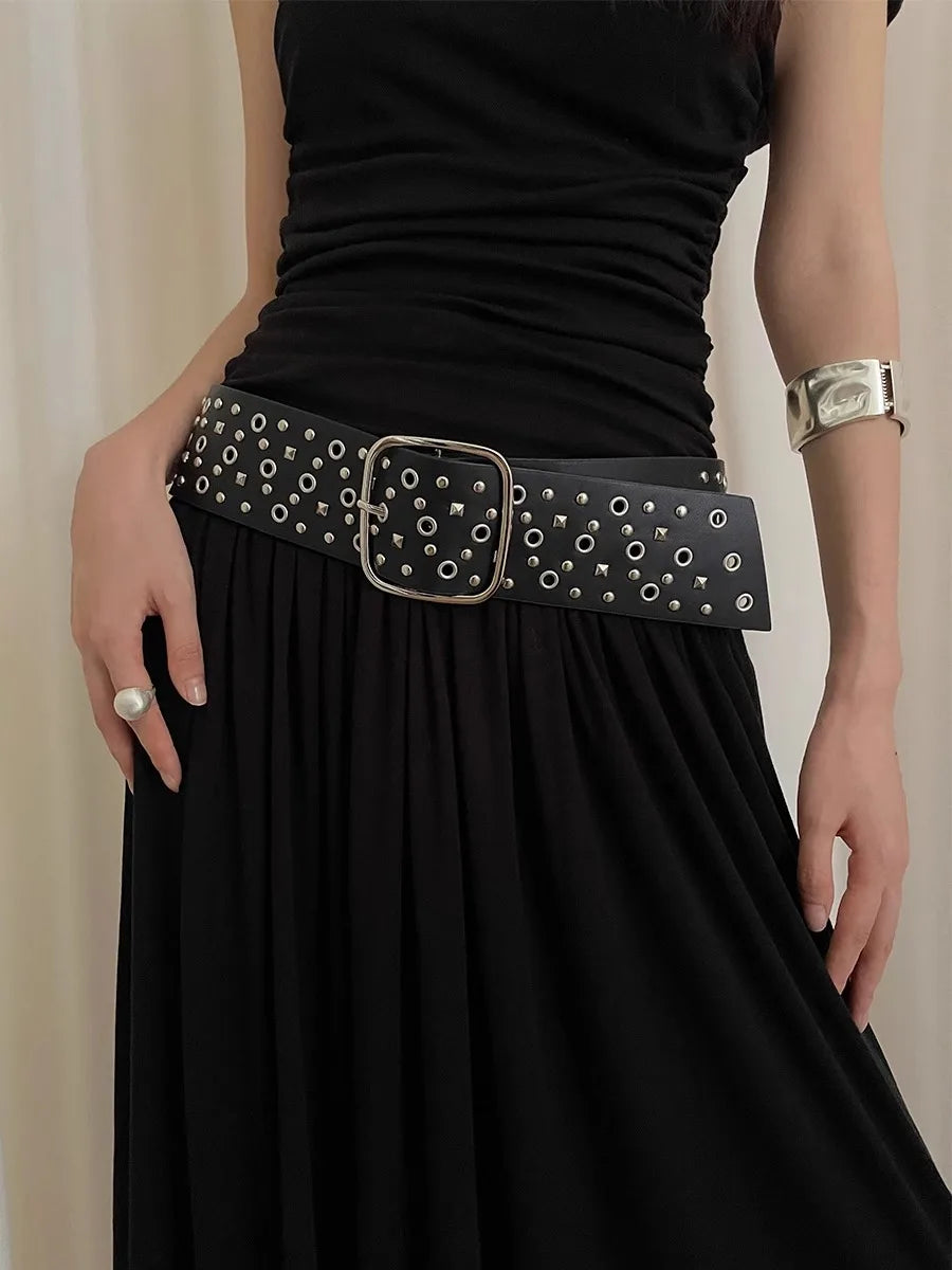 Punk Gothic Rivet Wide Belt Main image