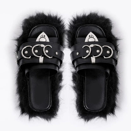Y2K Gothic Buckle Platform Sandal