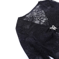 Gothic V-Neck Mesh Top