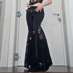 Lace Patchwork Flare Pants