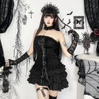 Lace Patchwork Strapless Corset