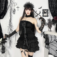 Lace Patchwork Strapless Corset