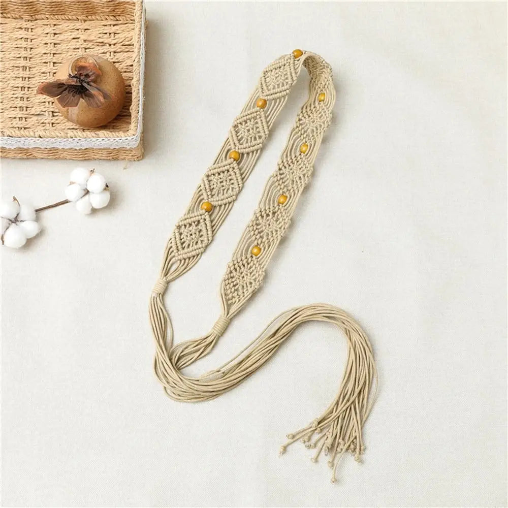 Boho Gothic Beach Braided Waist Rope Belt