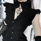 Single Breasted Sleeveless Blouse
