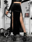 Velvet Split Bow Bodycon Skirt