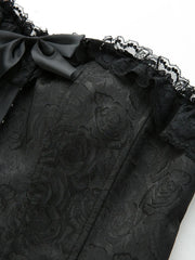 Black Floral Jacquard Bustier Corset