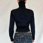 Retro Zip Up Stand Collar Jacket