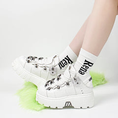 Gothic Lace-Up Platform Rock Sneaker