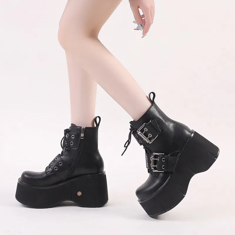 Gothic Chunky Platform Women Ankle Boot