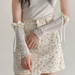 Gothic Lace Bow Mesh Glove